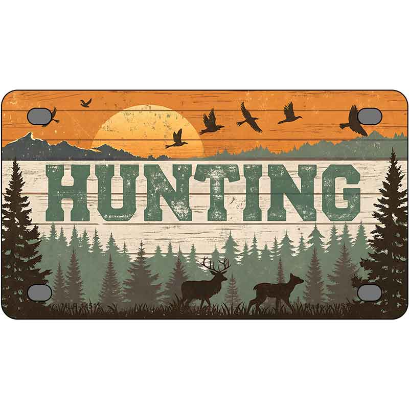 Hunting Sunset Novelty Metal License Plate LP-14511