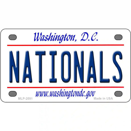 Nationals Washington DC State Metal Novelty License Plate 4" x 2.2" (MLP)