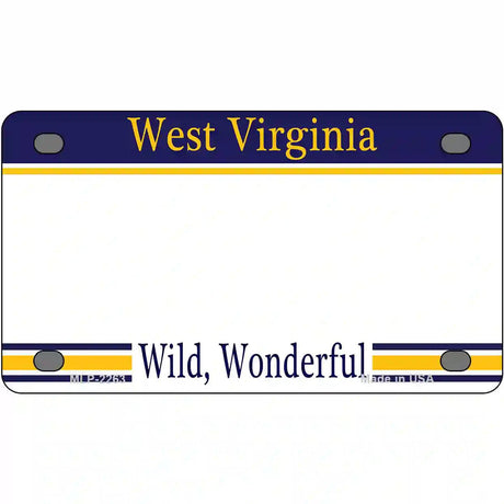 West Virginia Novelty State Blank Metal License Plate 4" x 2.2" (MLP)