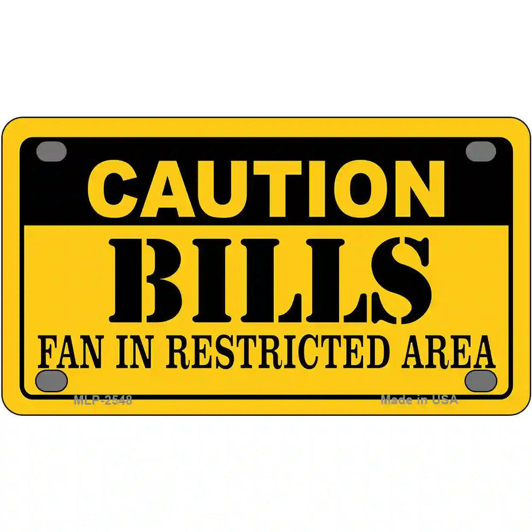 Caution Bills Metal Novelty License Plate 4" x 2.2" (MLP)