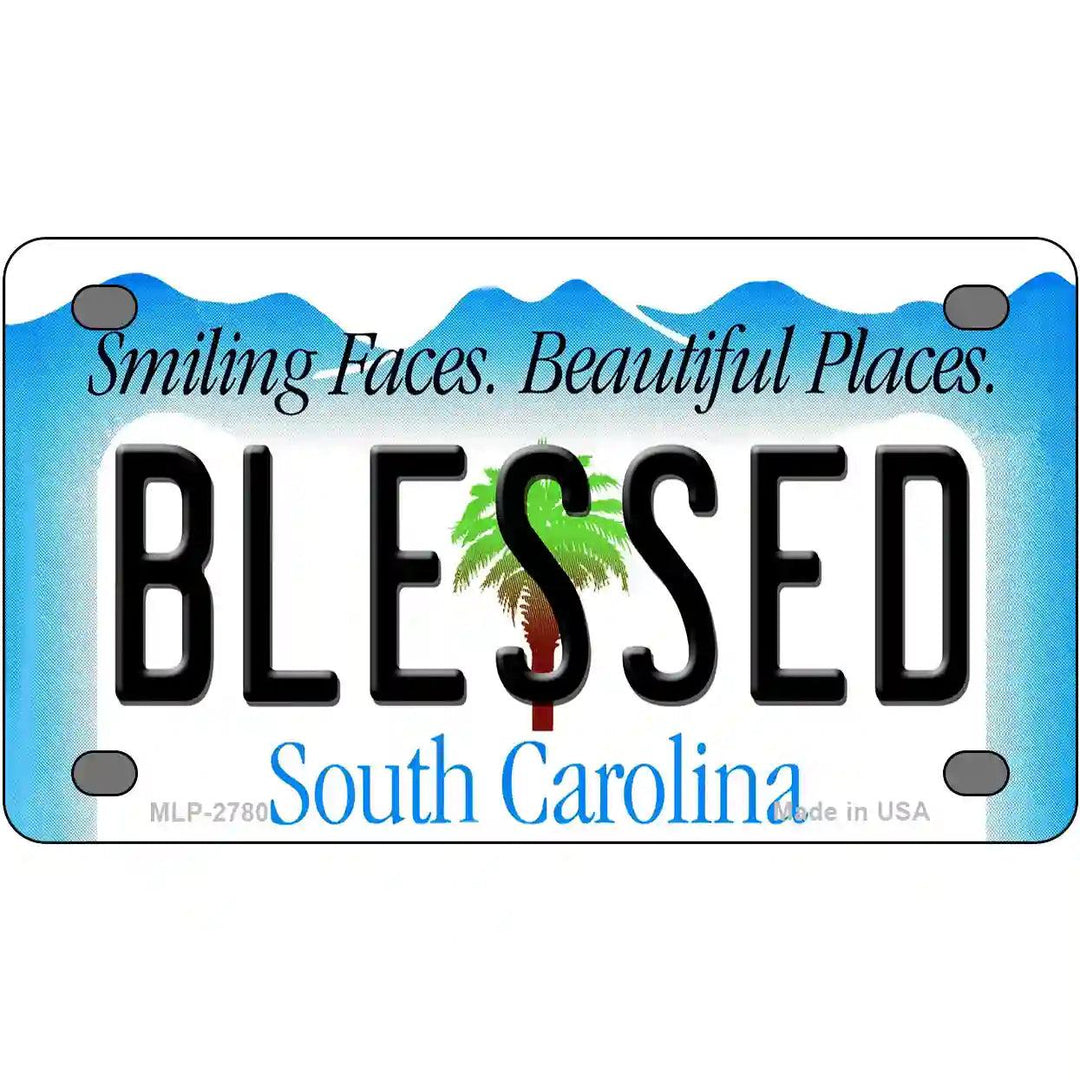 Blessed South Carolina Novelty License Plate 4" x 2.2" (MLP)