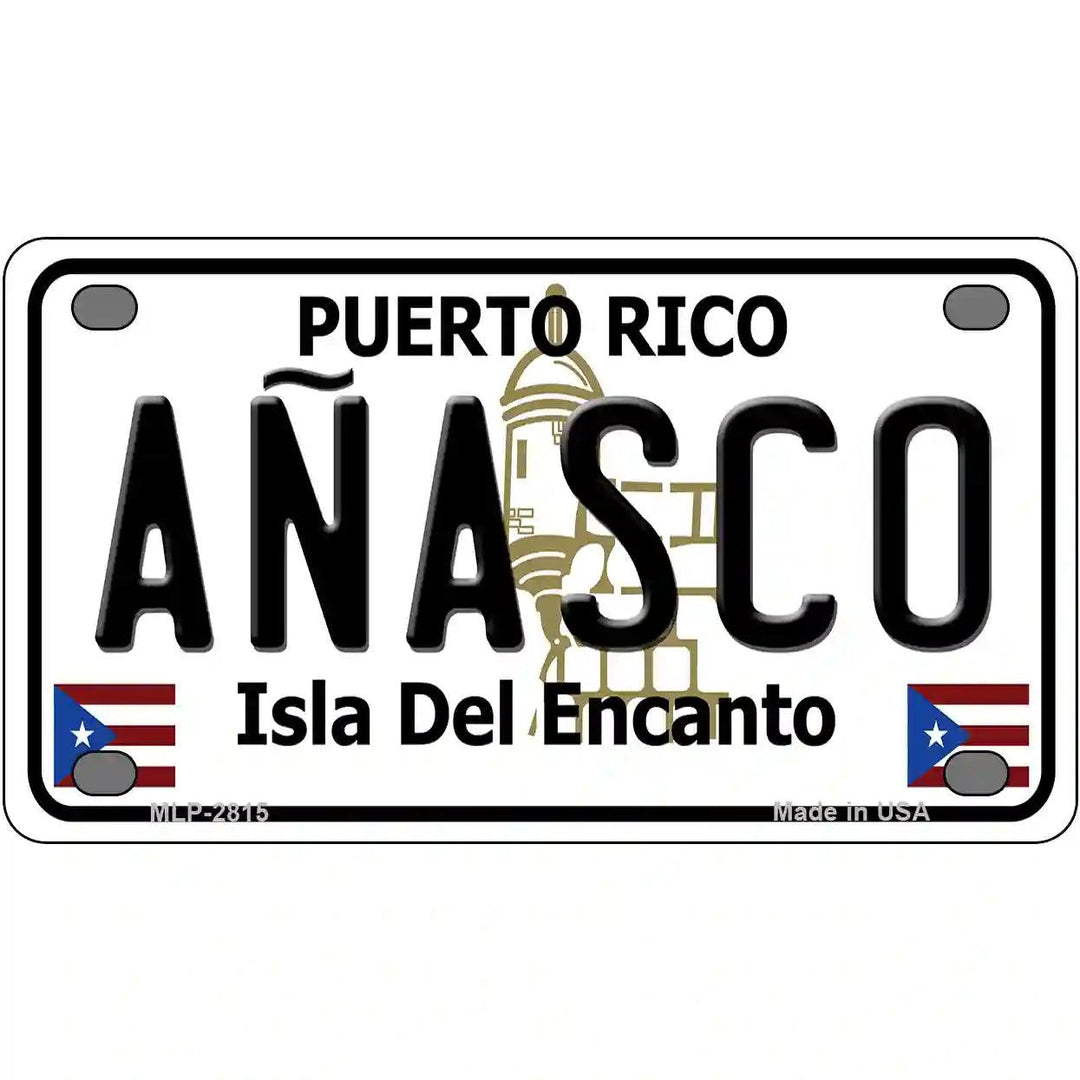Anasco Puerto Rico Metal Novelty License Plate 4" x 2.2" (MLP)