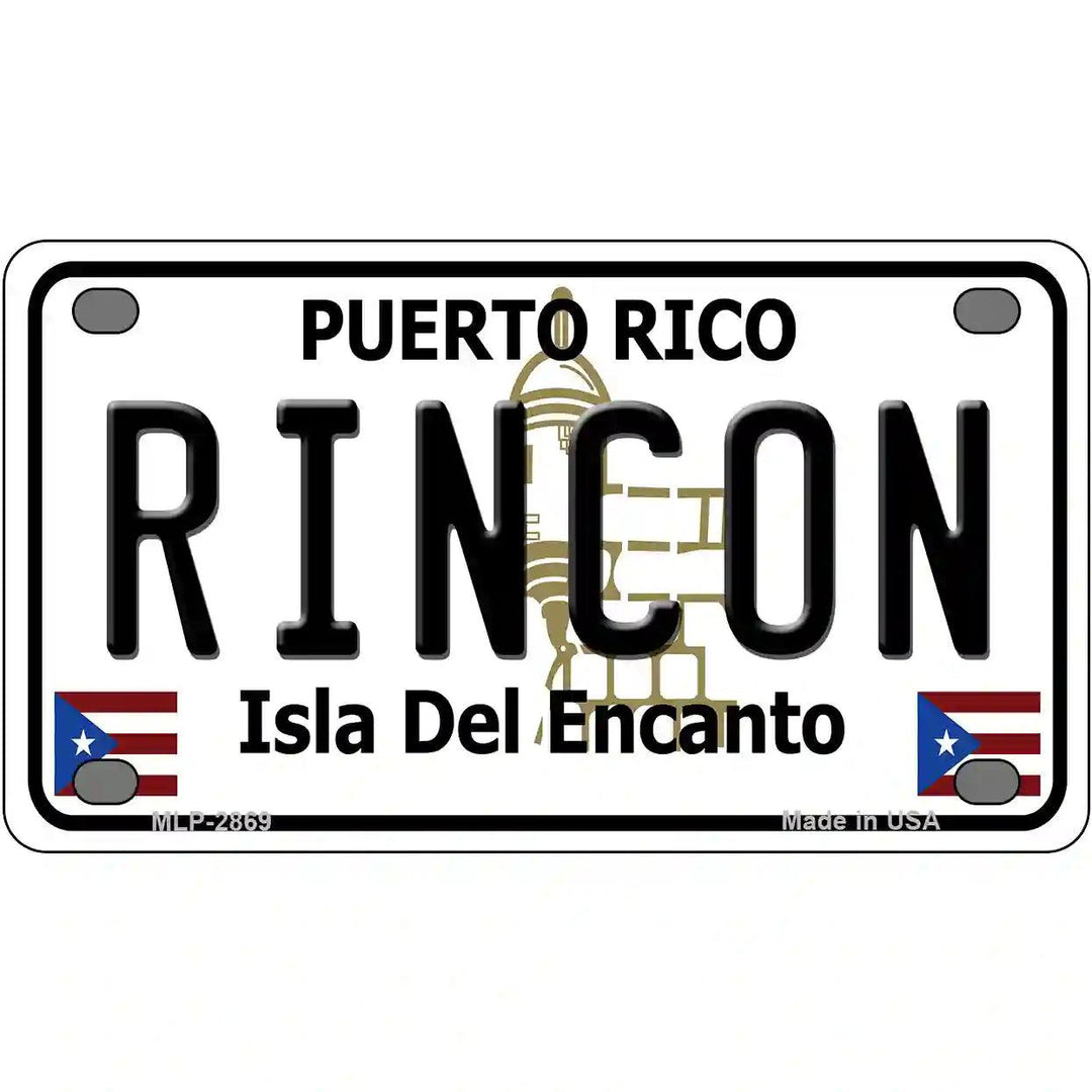 Rincon Puerto Rico Metal Novelty License Plate 4" x 2.2" (MLP)