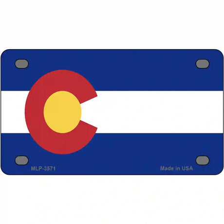 Colorado State Flag Metal Novelty License Plate 4" x 2.2" (MLP)