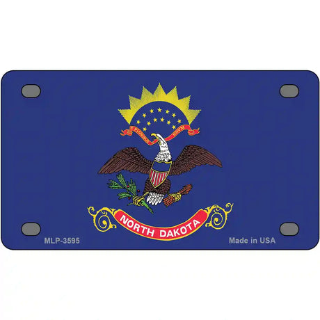 North Dakota State Flag Metal Novelty License Plate 4" x 2.2" (MLP)