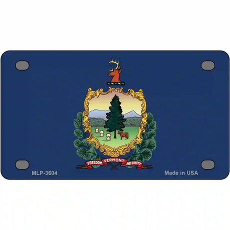 Vermont State Flag Metal Novelty License Plate 4" x 2.2" (MLP)