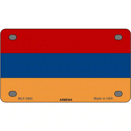 Armenia Flag Metal Novelty License Plate 4" x 2.2" (MLP)