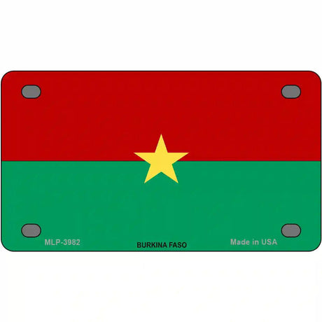 Burkina Faso Flag Metal Novelty License Plate 4" x 2.2" (MLP)