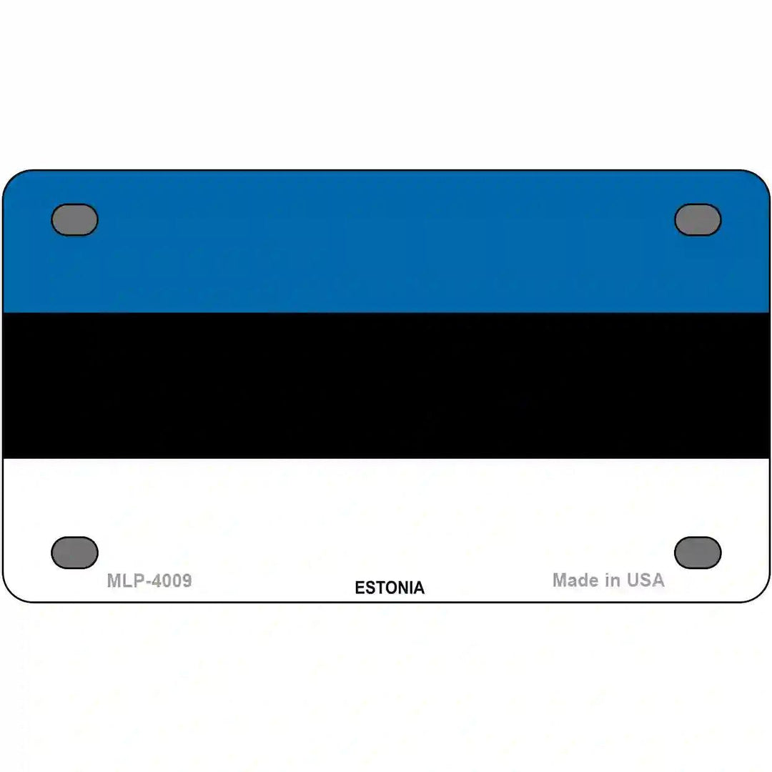 Estonia Flag Metal Novelty License Plate 4" x 2.2" (MLP)
