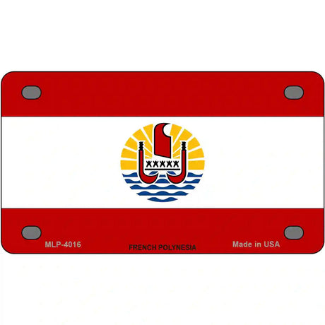 French Polynesia Flag Metal Novelty License Plate 4" x 2.2" (MLP)