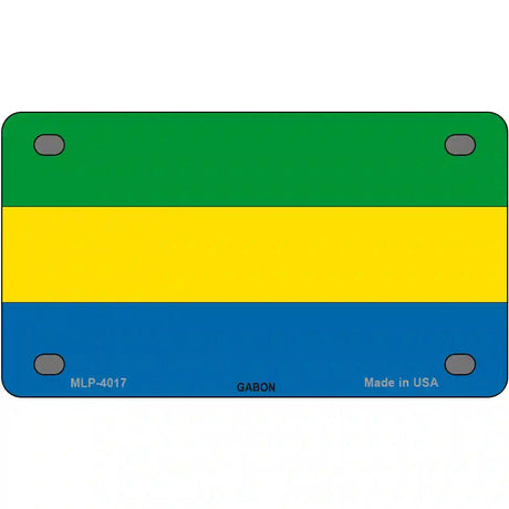 Gabon Flag Metal Novelty License Plate 4" x 2.2" (MLP)