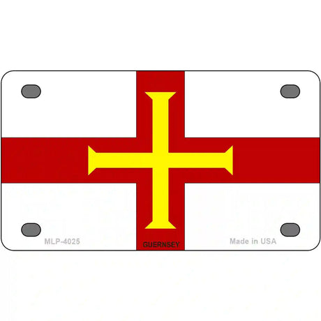 Guernsey Flag Metal Novelty License Plate 4" x 2.2" (MLP)