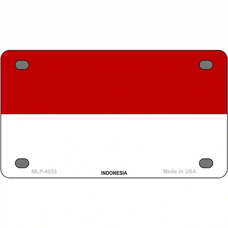 Indonesia Flag Metal Novelty License Plate 4" x 2.2" (MLP)