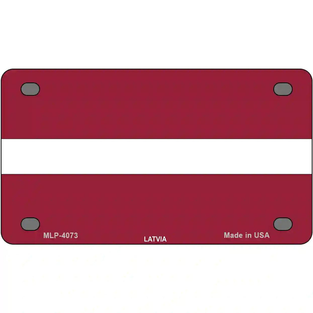Latvia Flag Metal Novelty License Plate 4" x 2.2" (MLP)