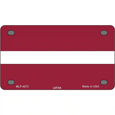 Latvia Flag Metal Novelty License Plate 4" x 2.2" (MLP)