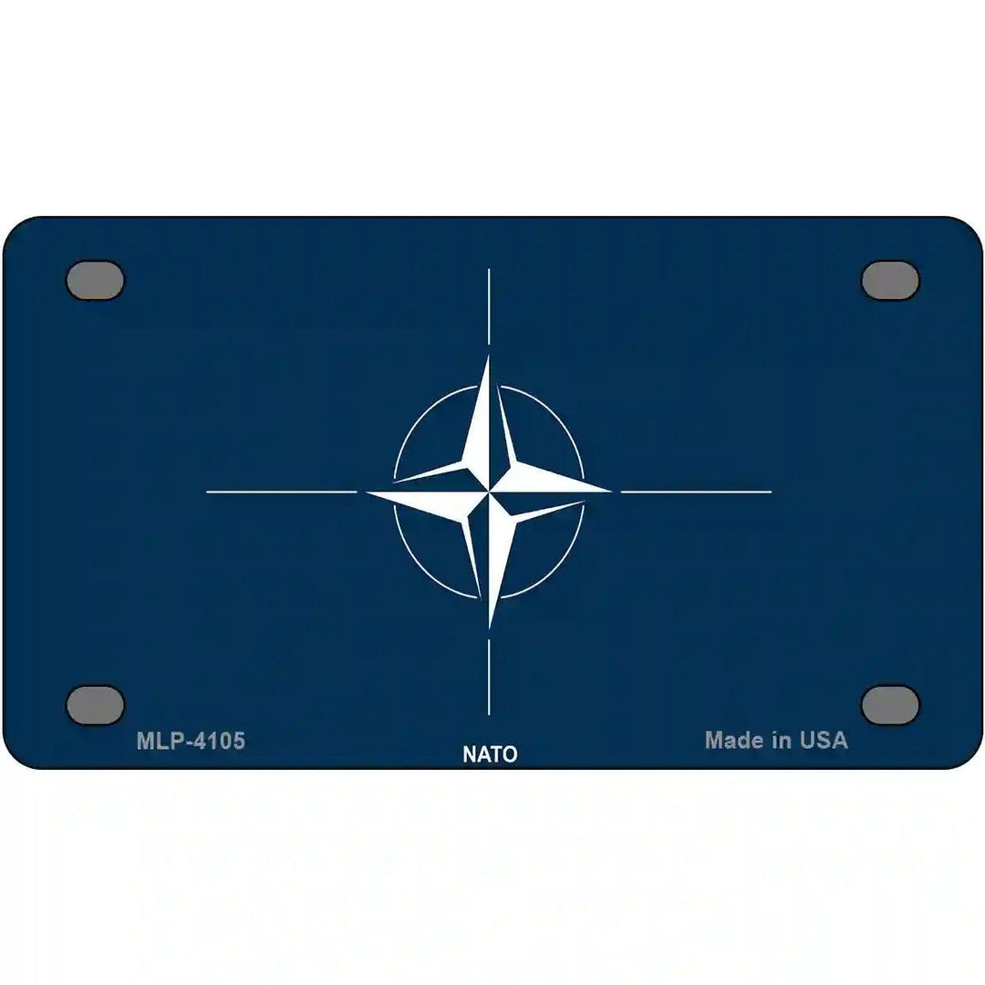 Nato Flag Metal Novelty License Plate 4" x 2.2" (MLP)