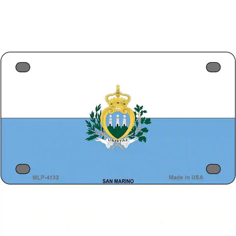 San Marino Flag Metal Novelty License Plate 4" x 2.2" (MLP)