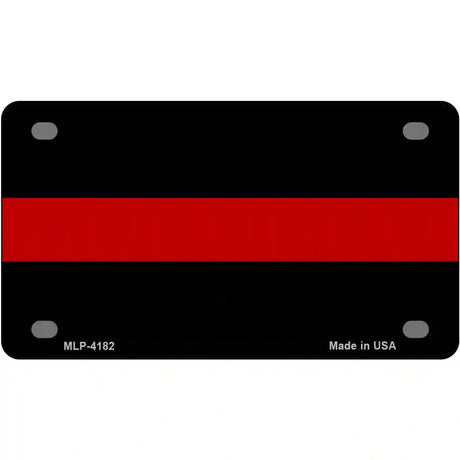 Thin Red Line Fire Metal Novelty License Plate 4" x 2.2" (MLP)