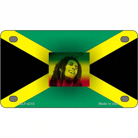 Jamaica Flag Bob Marley Metal Novelty License Plate 4" x 2.2" (MLP)