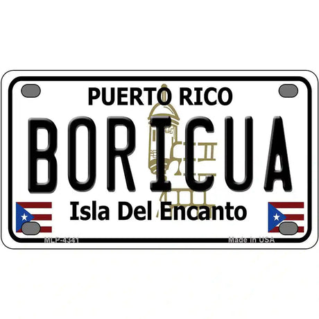 Boricua Puerto Rico Metal Novelty License Plate 4" x 2.2" (MLP)