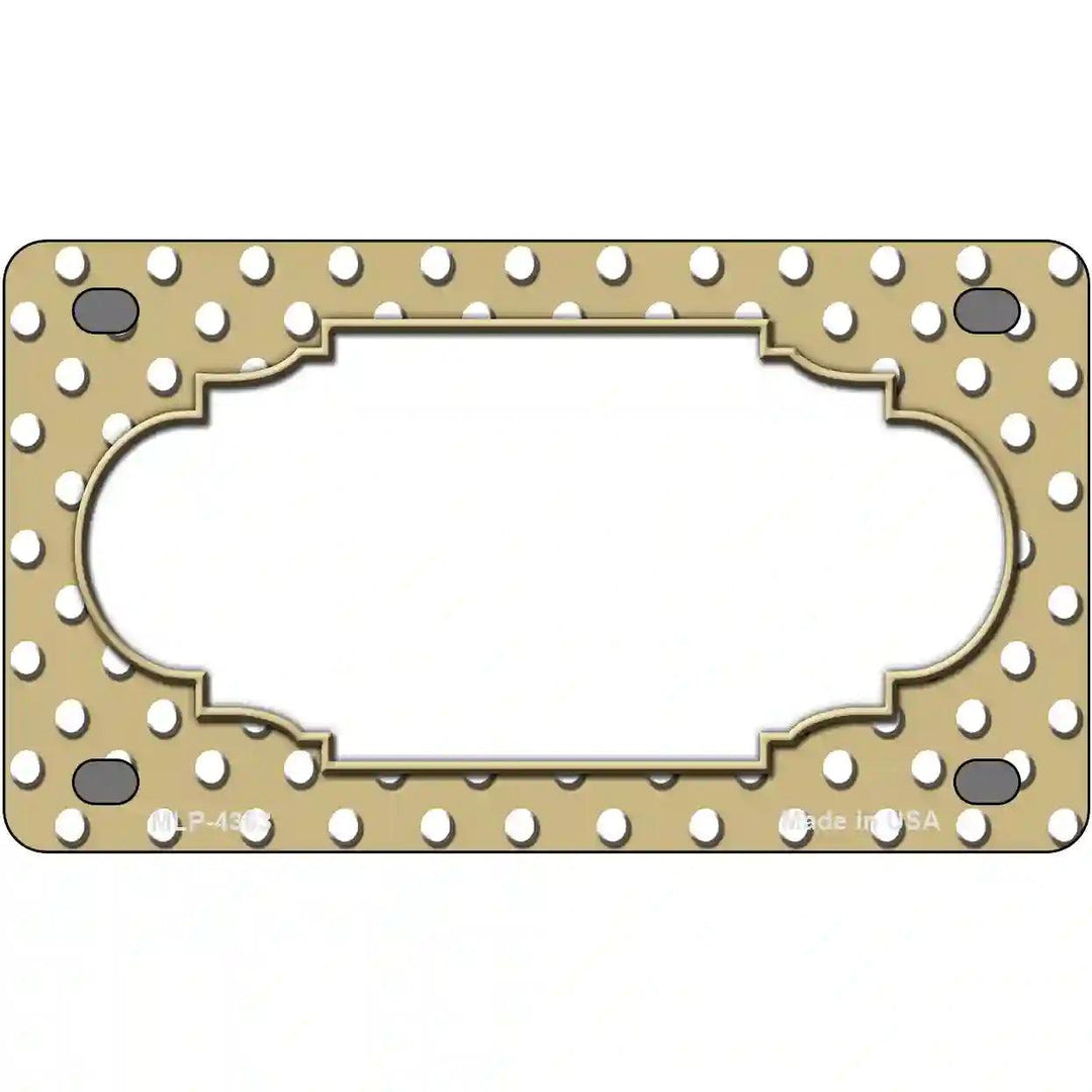 Scallop Gold White Polka Dot Metal Novelty License Plate 4" x 2.2" (MLP)