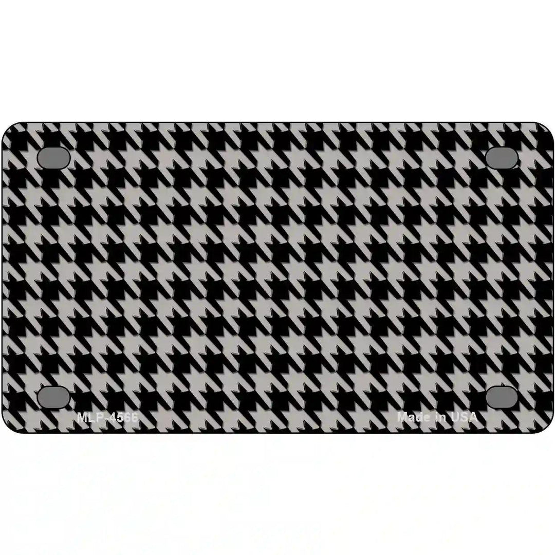 Grey Black Houndstooth Metal Novelty License Plate 4" x 2.2" (MLP)
