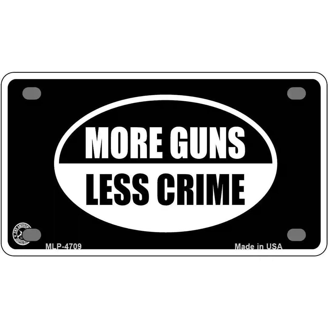 More Guns Less Crime Metal Novelty License Plate 4" x 2.2" (MLP)