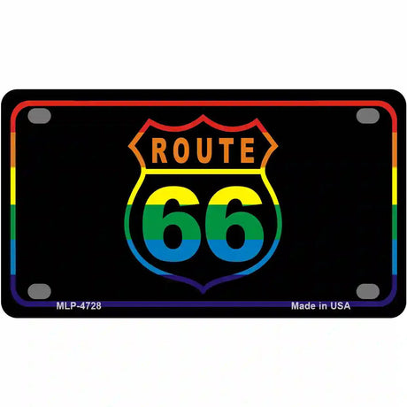 Route 66 Metal Novelty License Plate 4" x 2.2" (MLP)
