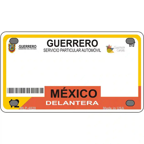 Guerrero Mexico Novelty Metal License Plate 4" x 2.2" (MLP)