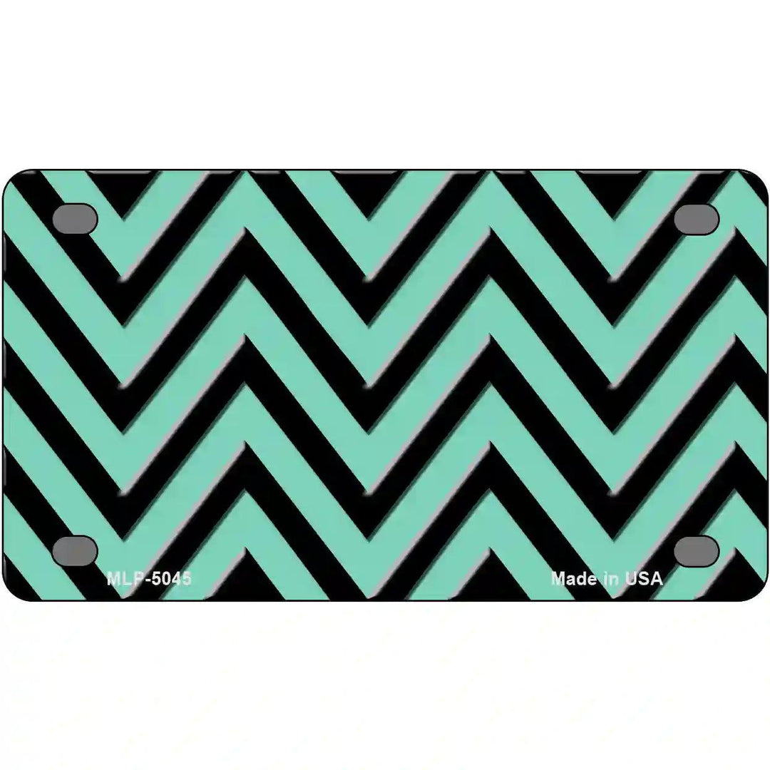 Mint Black Chevron Metal Novelty License Plate 4" x 2.2" (MLP)