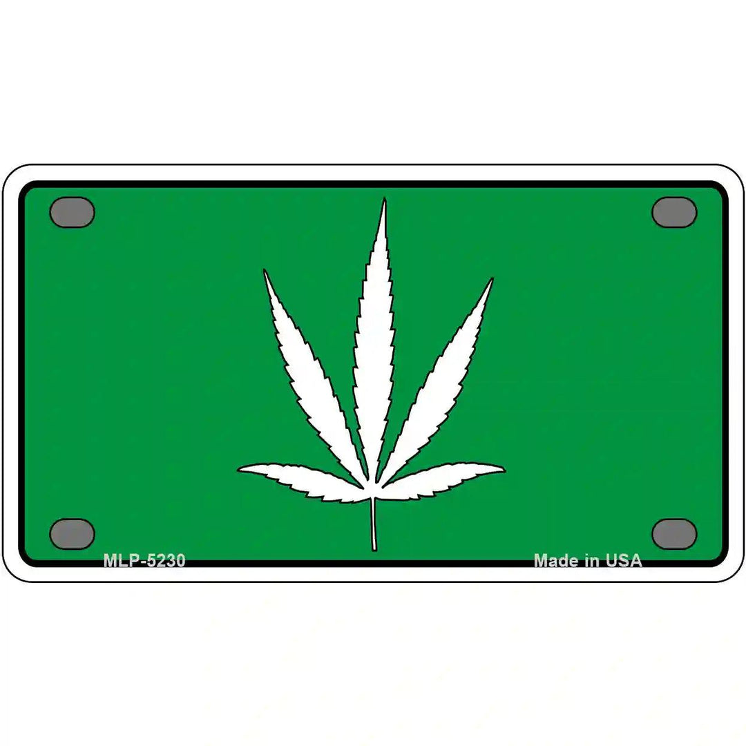 Marijuana Leaf Novelty Metal License Plate 4" x 2.2" (MLP)