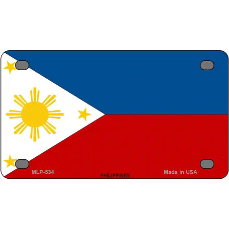 Philippines Flag Metal Novelty License Plate 4" x 2.2" (MLP)