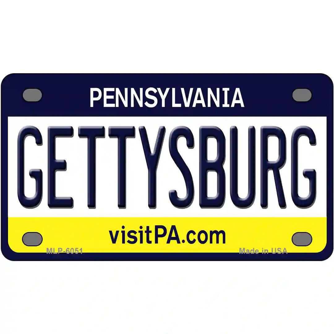 Gettysburg Pennsylvania State Novelty Metal License Plate 4" x 2.2" (MLP)