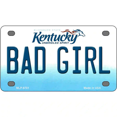 Bad Girl Kentucky Novelty Metal License Plate 4" x 2.2" (MLP)