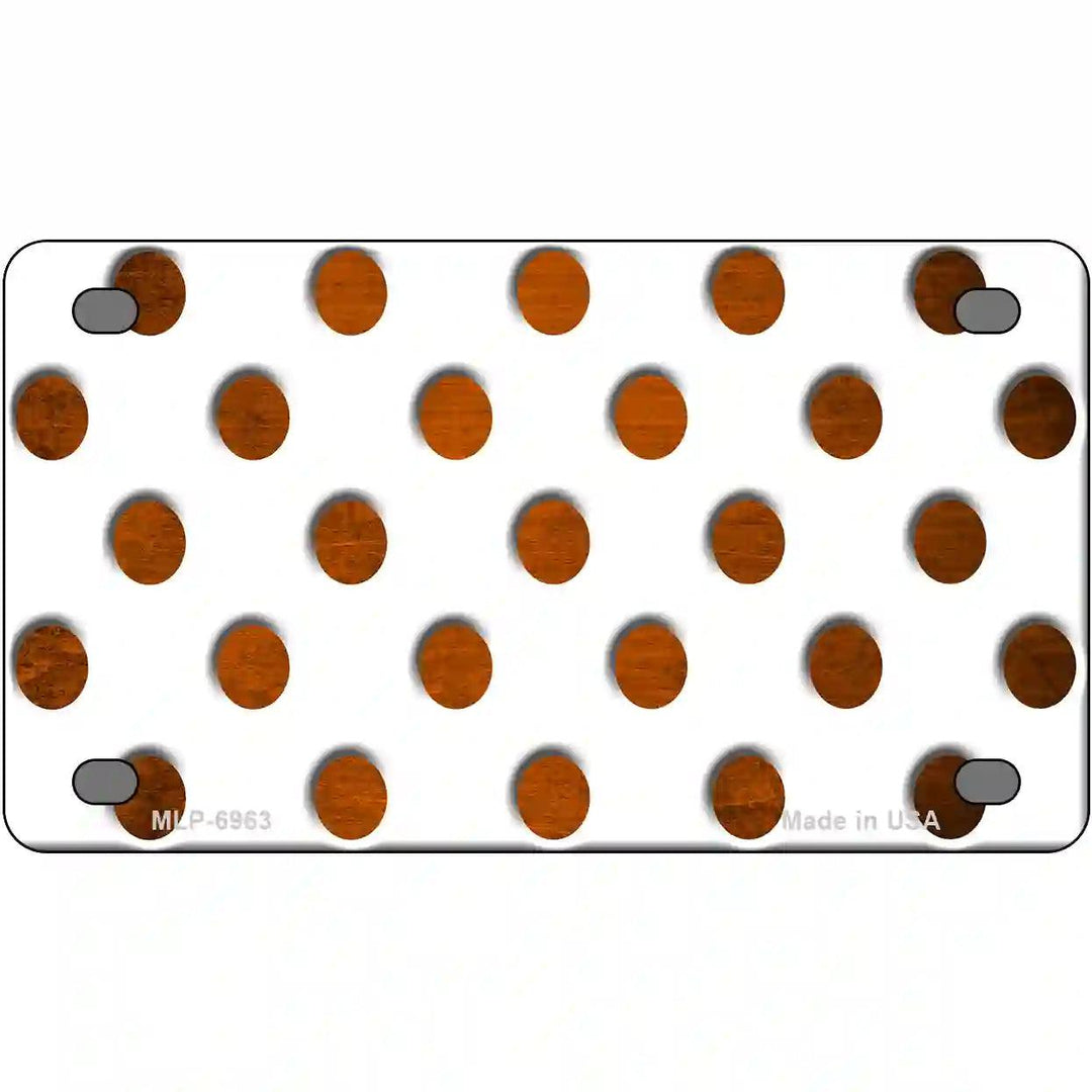 Orange White Dots Oil Rubbed Metal Novelty License Plate 4" x 2.2" (MLP)
