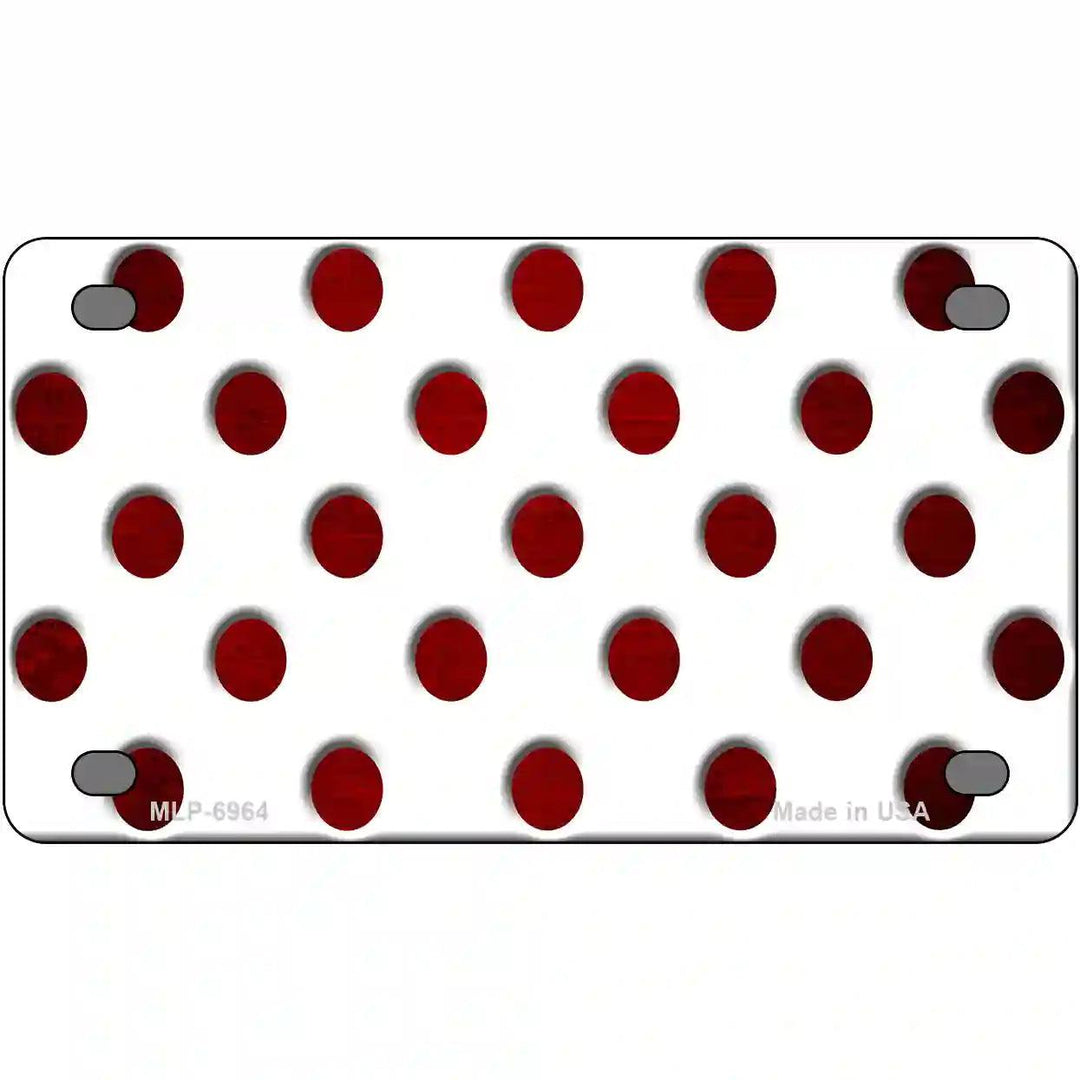 Red White Dots Oil Rubbed Metal Novelty License Plate 4" x 2.2" (MLP)