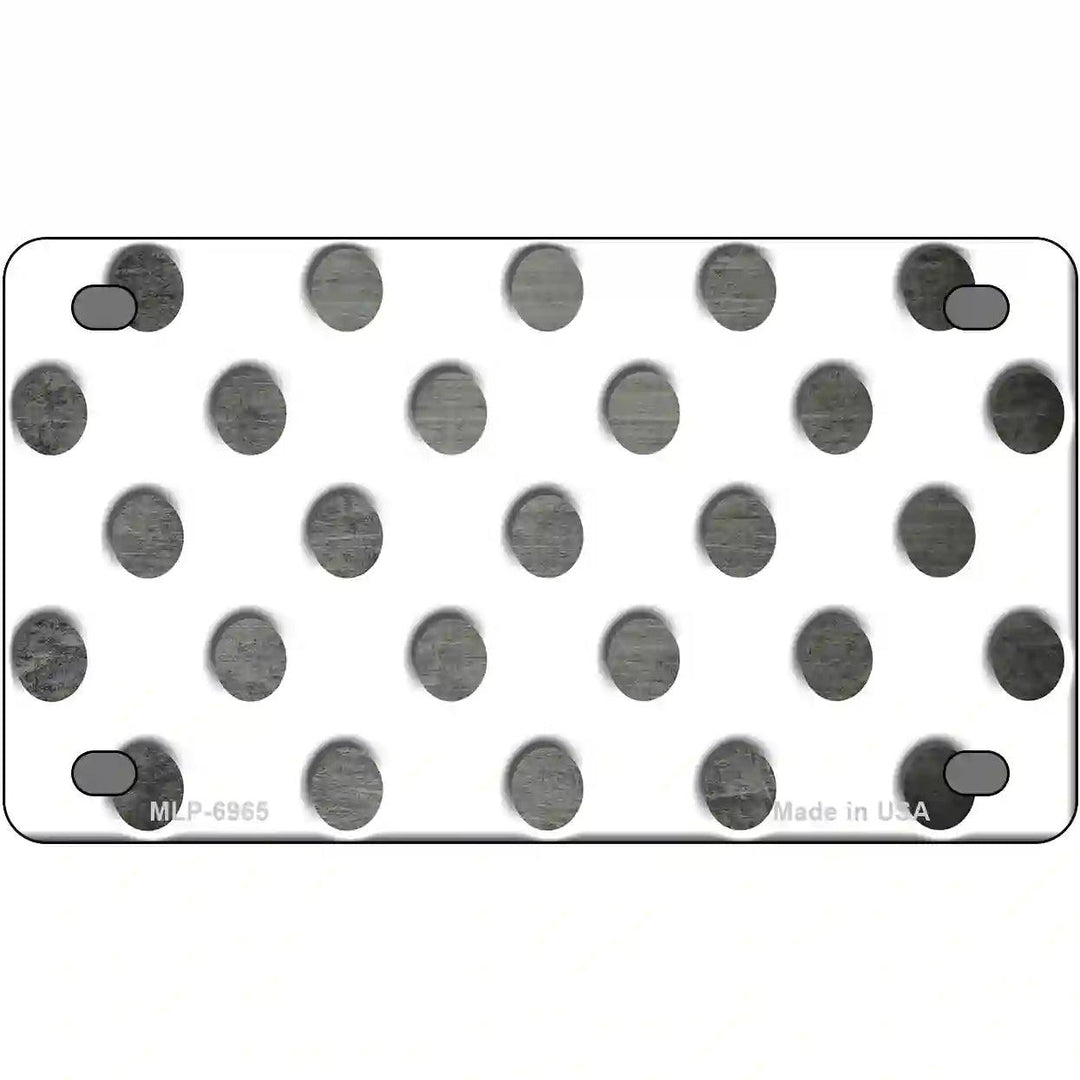 Gray White Dots Oil Rubbed Metal Novelty License Plate 4" x 2.2" (MLP)
