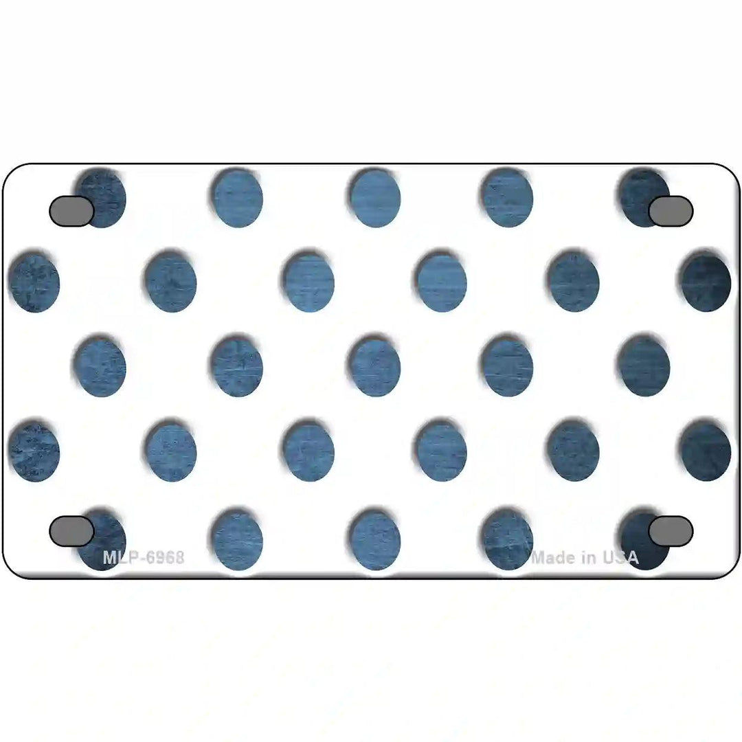Light Blue White Dots Oil Rubbed Metal Novelty License Plate 4" x 2.2" (MLP)