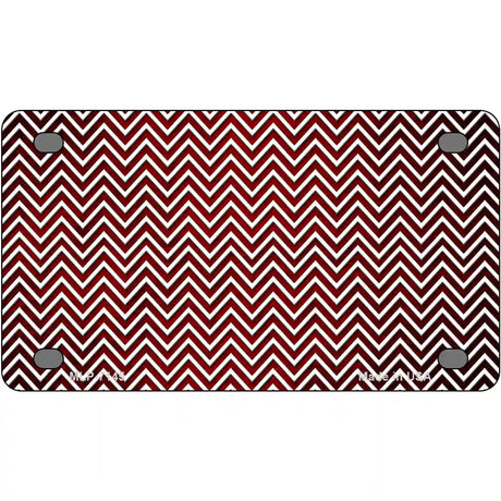 Red White Small Chevron Oil Rubbed Metal Novelty License Plate 4" x 2.2" (MLP)