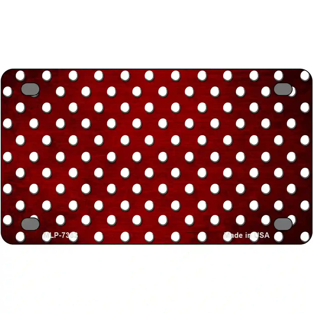 Red White Small Dots Oil Rubbed Metal Novelty License Plate 4" x 2.2" (MLP)
