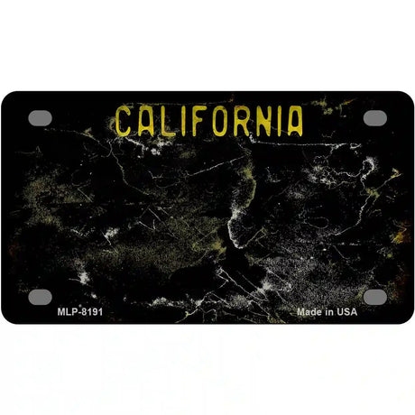 California Black State Rusty Novelty Metal License Plate 4" x 2.2" (MLP)