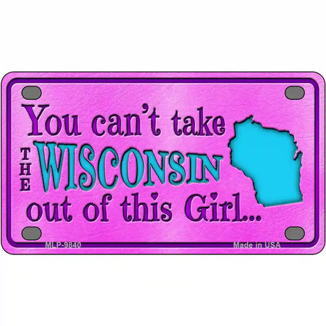 Wisconsin Girl Novelty Metal License Plate 4" x 2.2" (MLP)