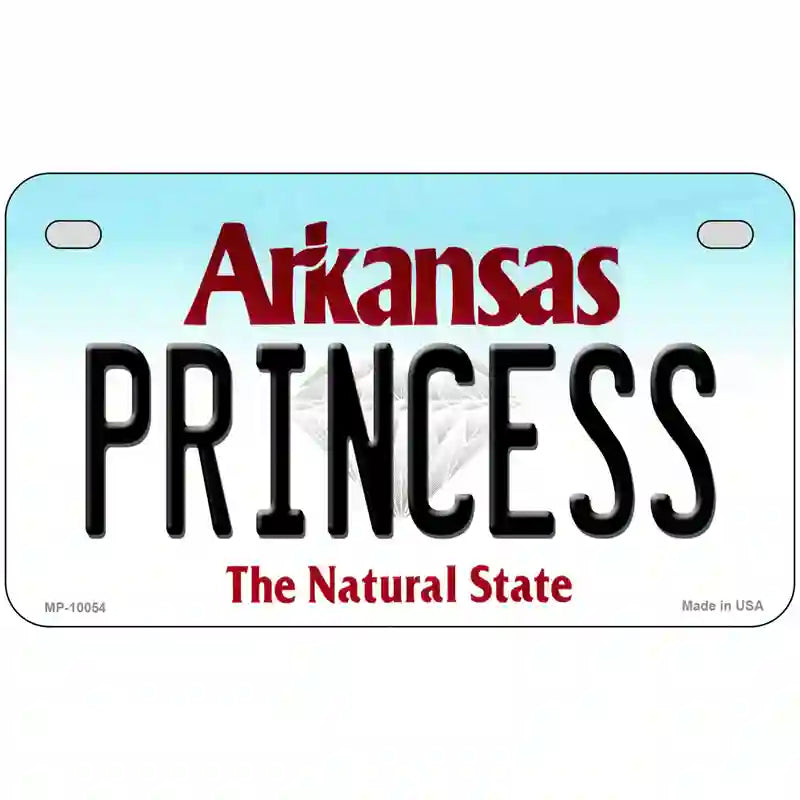 Princess Arkansas Metal Novelty License Plate 7" x 4" (MP)