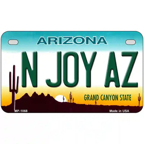 N Joy Arizona Novelty Metal License Plate 7" x 4" (MP)