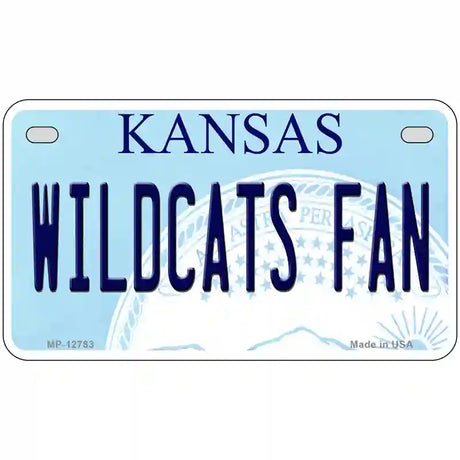 Kansas Wildcats Fan Novelty Metal License Plate Tag 7" x 4" (MP)