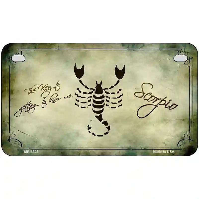 Scorpio Zodiac Novelty Metal License Plate 7" x 4" (MP)