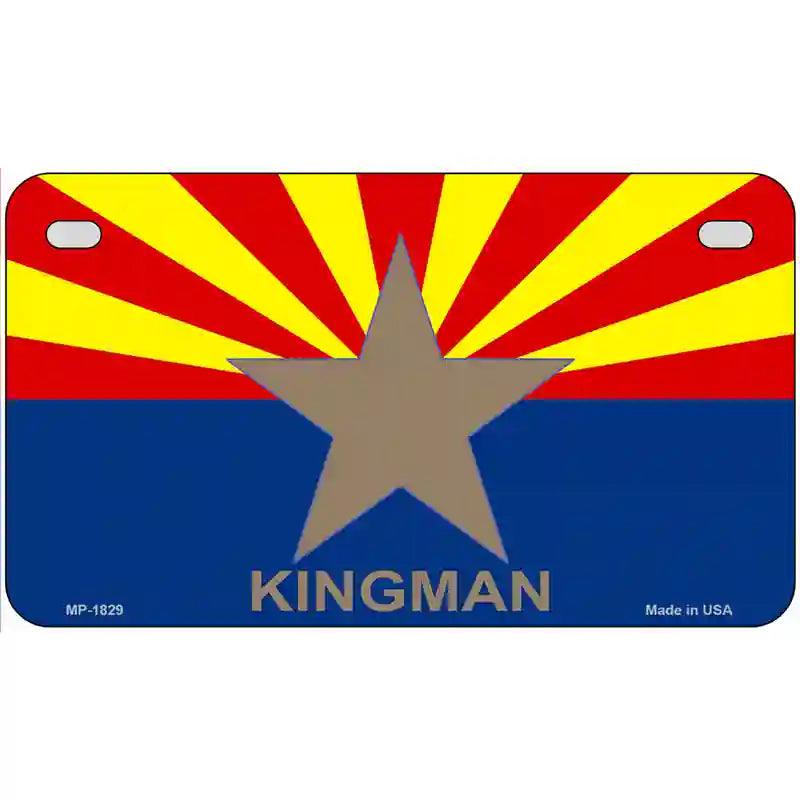 Kingman Arizona State Flag Metal Novelty License Plate 7" x 4" (MP)