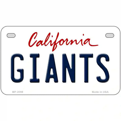 Giants California State Novelty Metal License Plate 7" x 4" (MP)