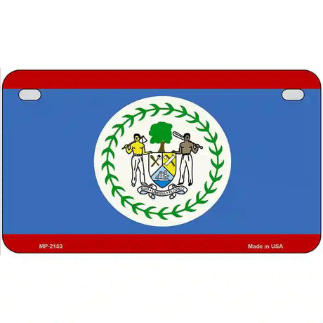 Belize Flag Metal Novelty License Plate 7" x 4" (MP)