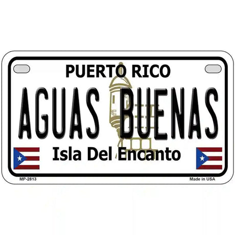 Aguas Buenas Puerto Rico Metal Novelty License Plate 7" x 4" (MP)